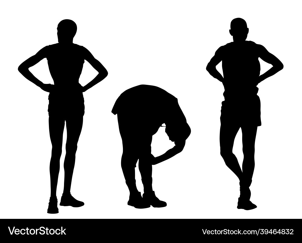 Marathon runners race start silhouette Marathon runners race start silhouette Vector Image