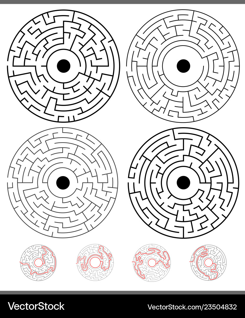 Maze Game Set - Puzzle & Activity vector image