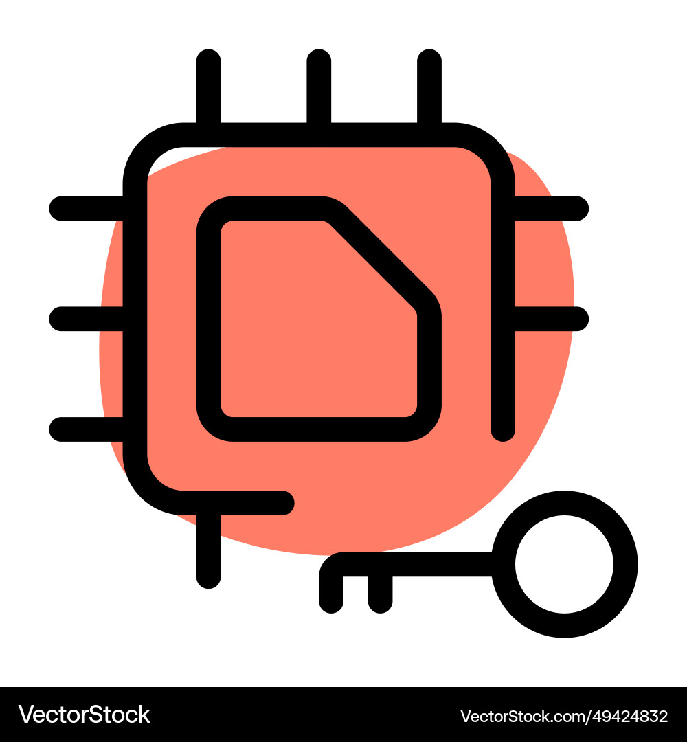 Microchip with lock feature for encryption vector image