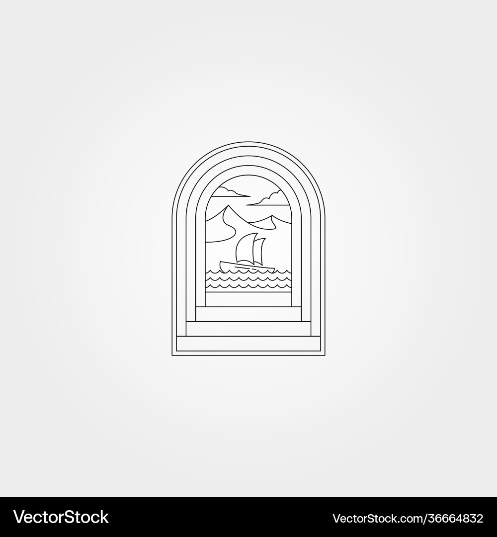 Ocean Tür kreatives Logo Symbol Design Natur Meer Ocean Tür kreatives Logo Symbol Design Natur Meer vektorbild