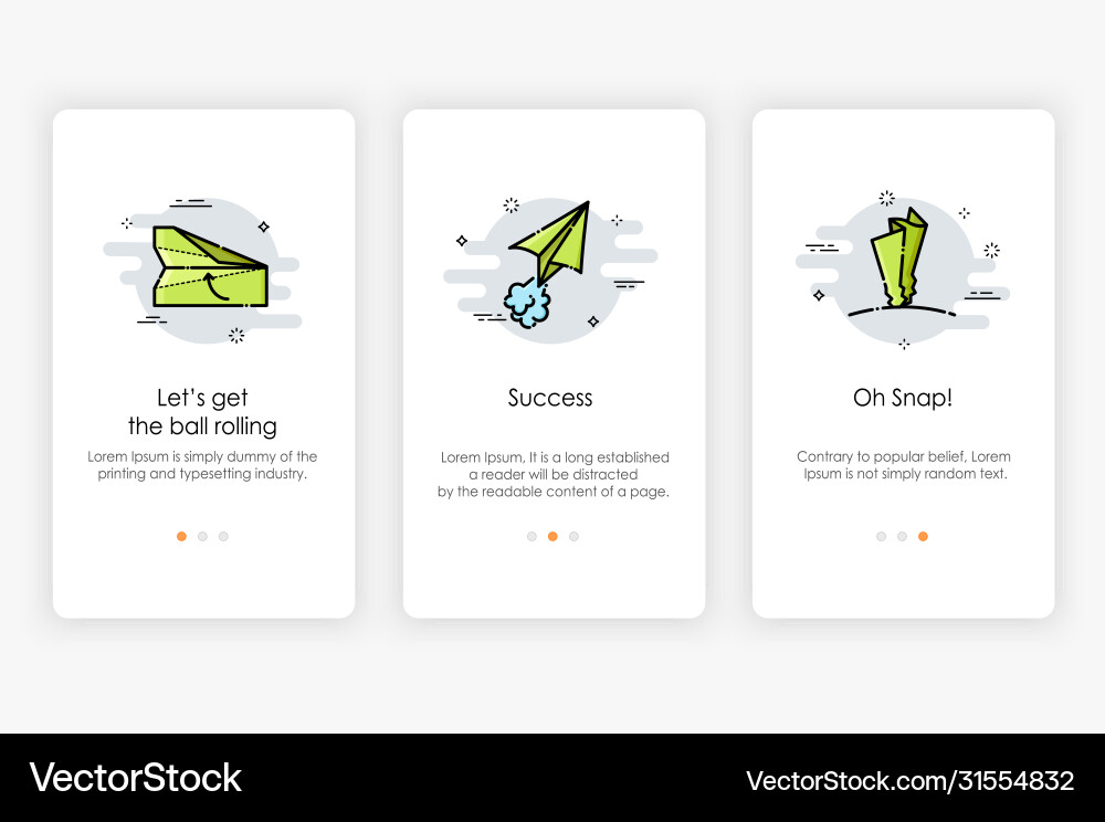Onboarding screens design in getting started vector image