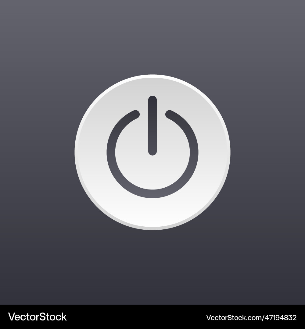 Power button front device panel icon vector image