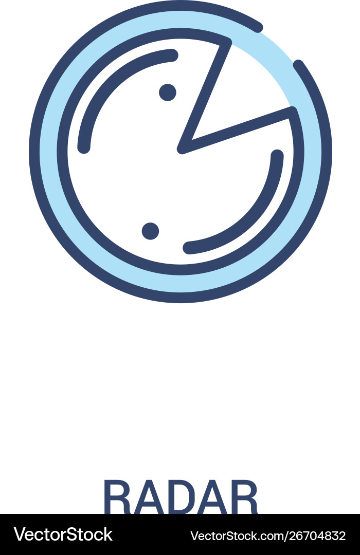Radar concept 2 colored icon simple line element Radar concept 2 colored icon simple line element vector image