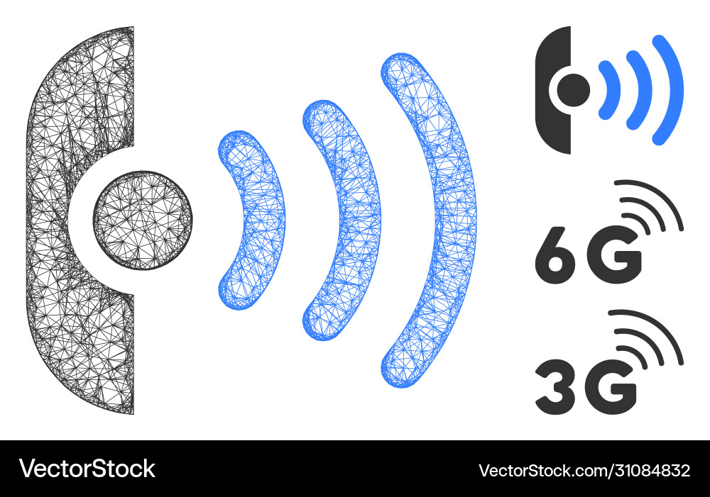 Radio sensor polygonal web mesh Vector Image