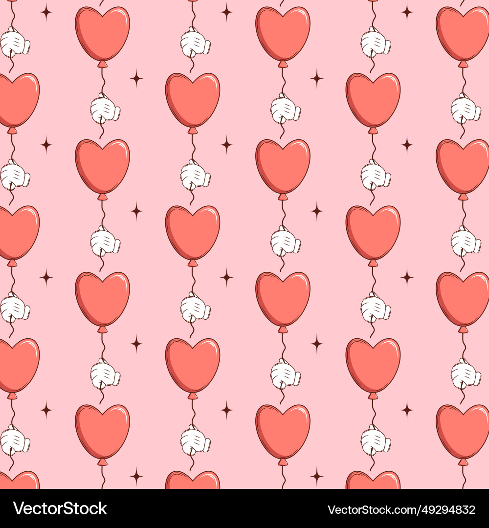 Retro Heart Pattern - Groovy Style vector image