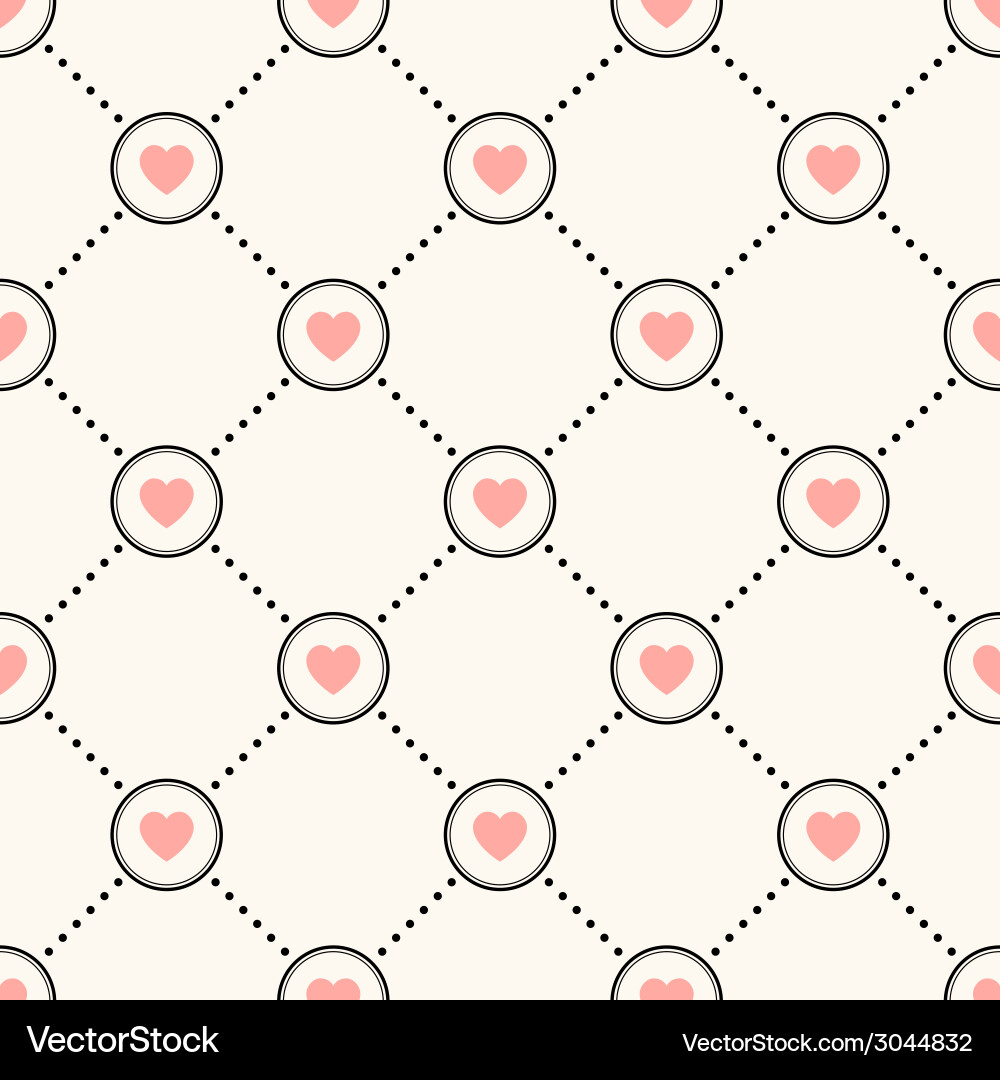 Retro Polka Dot Heart Pattern Vector Image