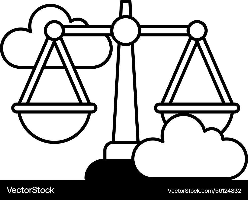 Scale with a cloud in the background Vector Image