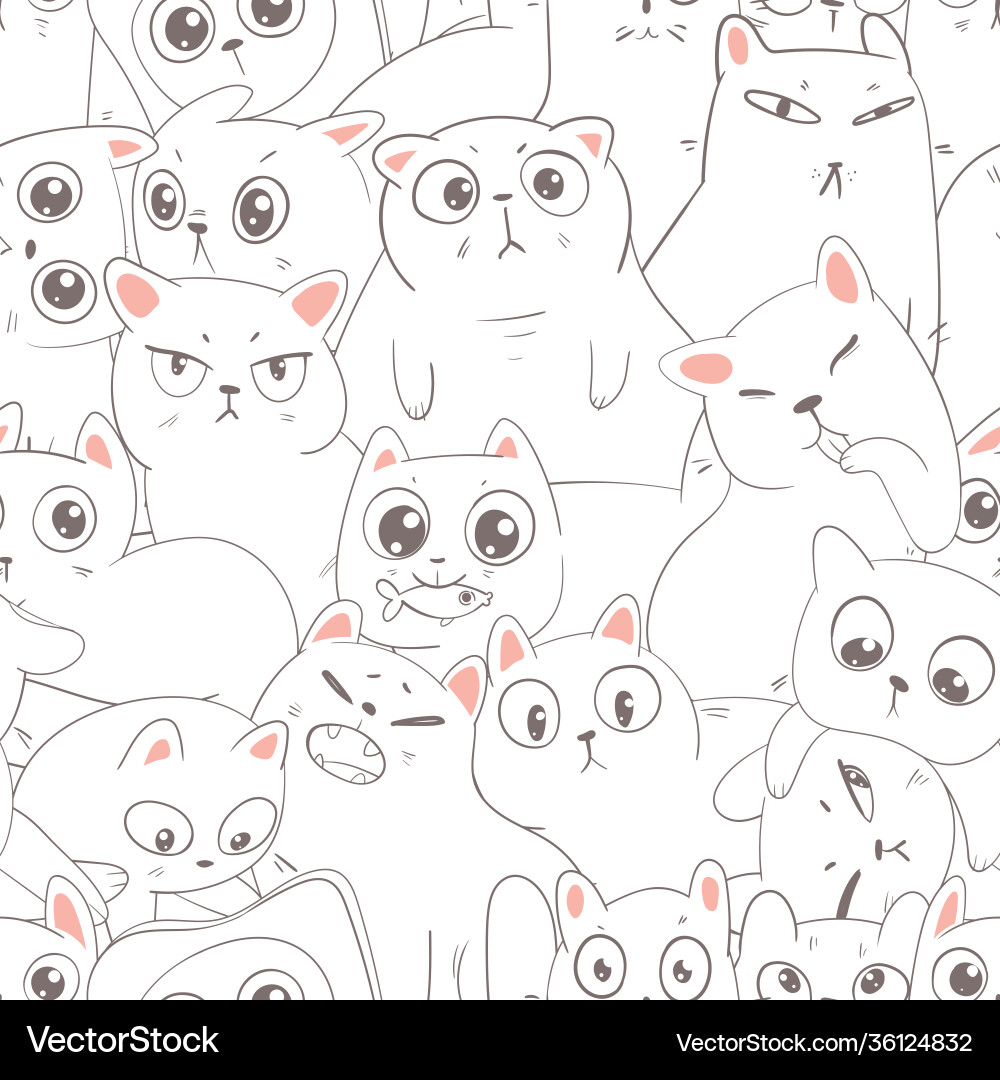 Seamless pattern with cats Vector Image