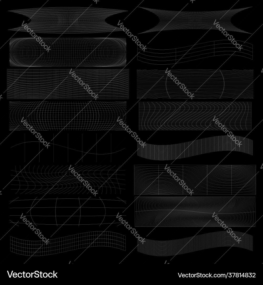 Set rectangles w distort deform effect Vector Image