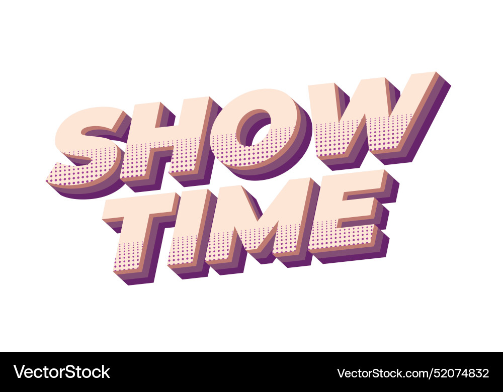 Show time text effect in 3d style with good colors Show time text effect in 3d style with good colors vector image