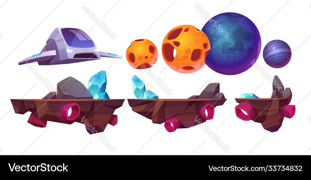 Space Arcade Elements - Platform Set vector image