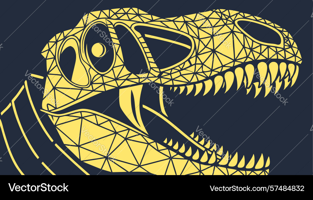 T-rex skull with stylized bones design generative Vector Image