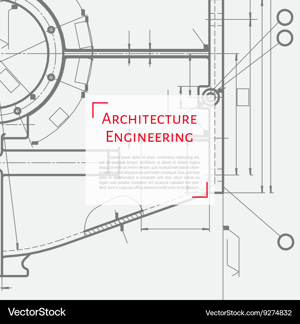 Technical blueprint of mechanism vector image