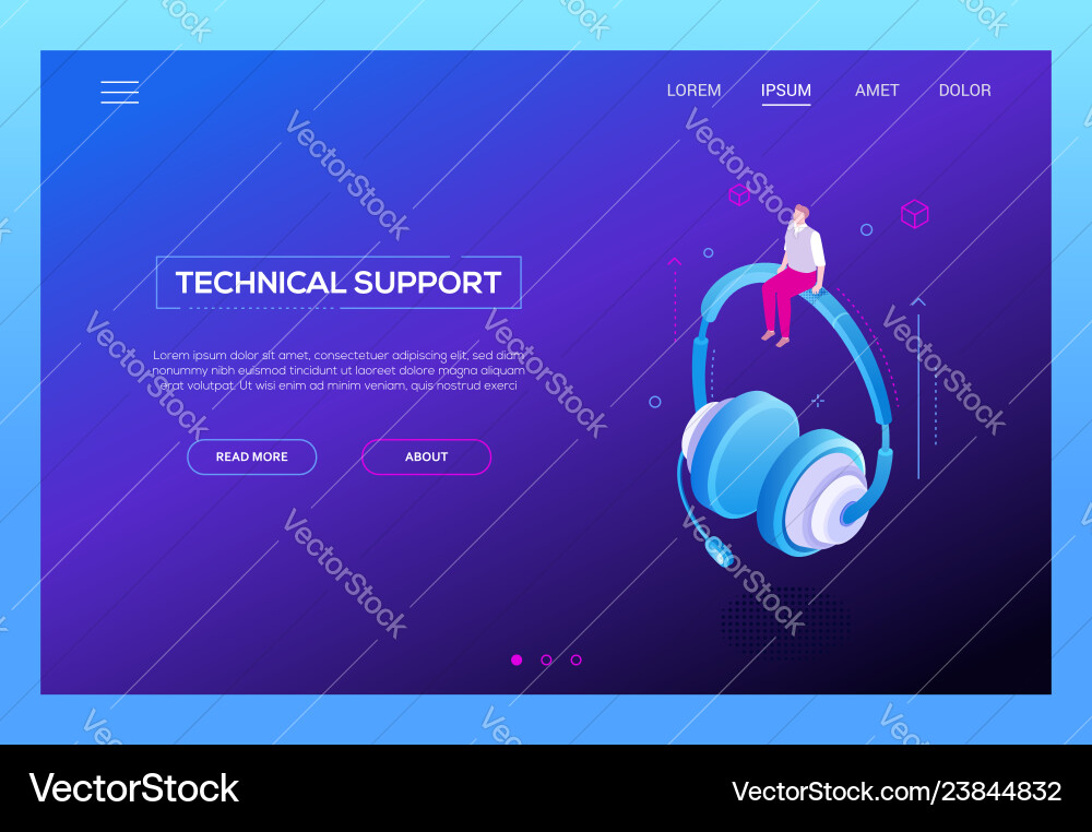 Technical support - modern isometric web Technical support - modern isometric web vector image