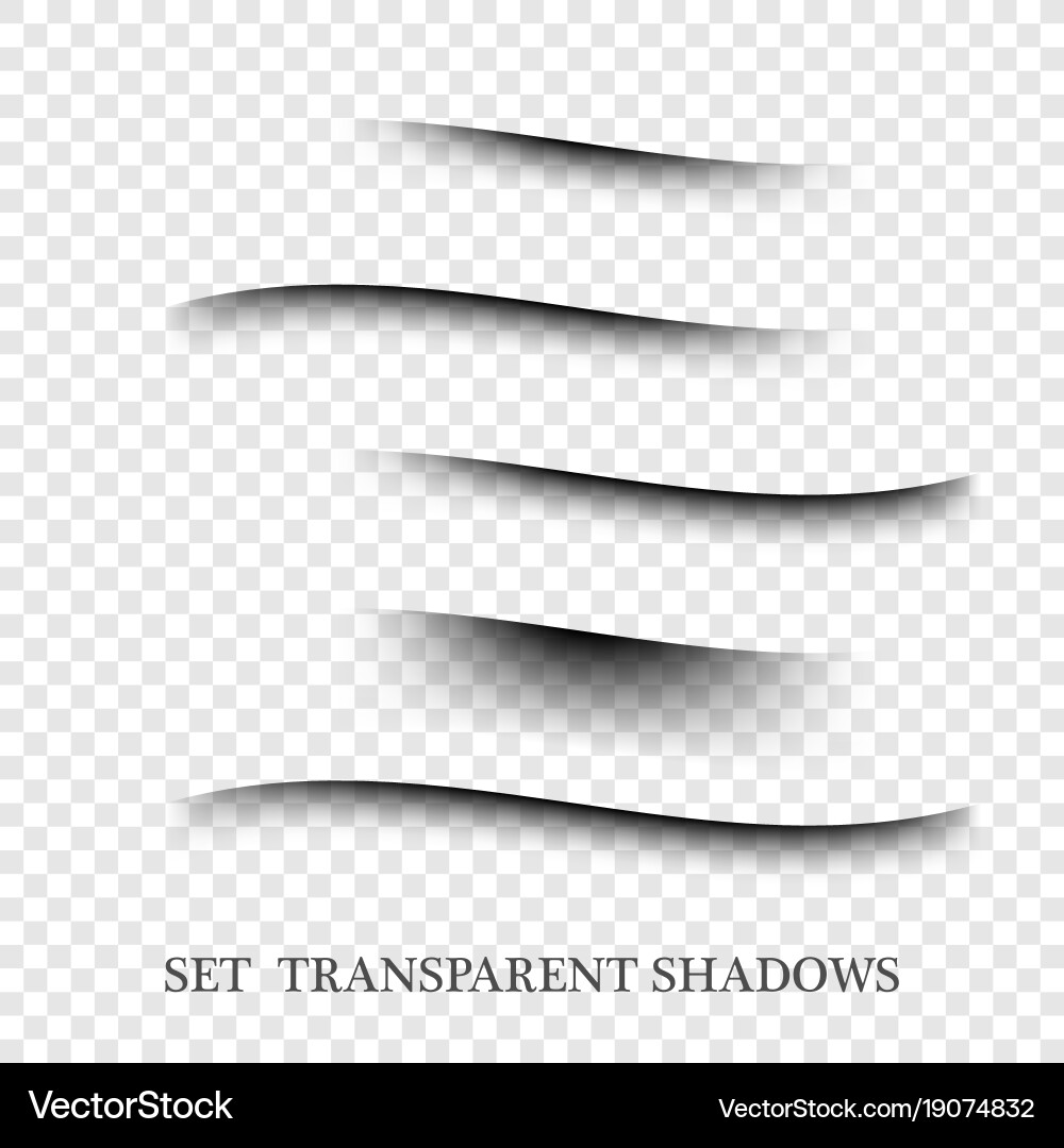 Transparent realistic paper shadow effect set web vector image