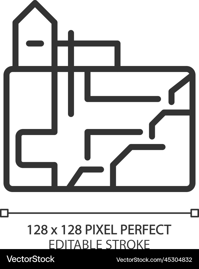 Underground mining pixel perfect linear icon Underground mining pixel perfect linear icon vector image
