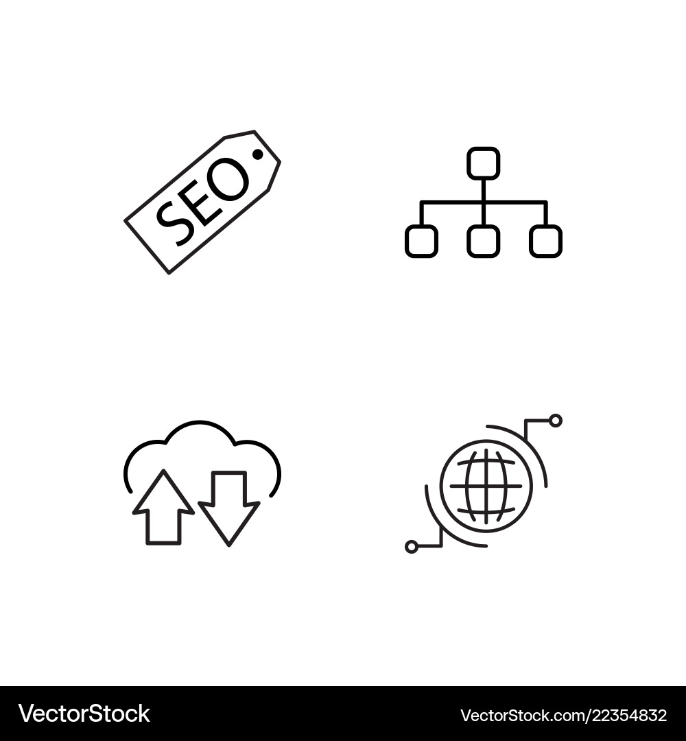 Web simple outlined icons set Web simple outlined icons set vector image