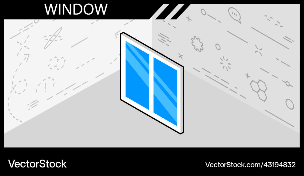 Window isometric design icon web 3d colorful Window isometric design icon web 3d colorful vector image