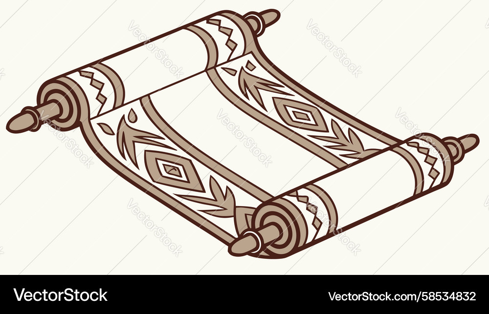 Wooden Scroll - Rustic Texture Vector Image