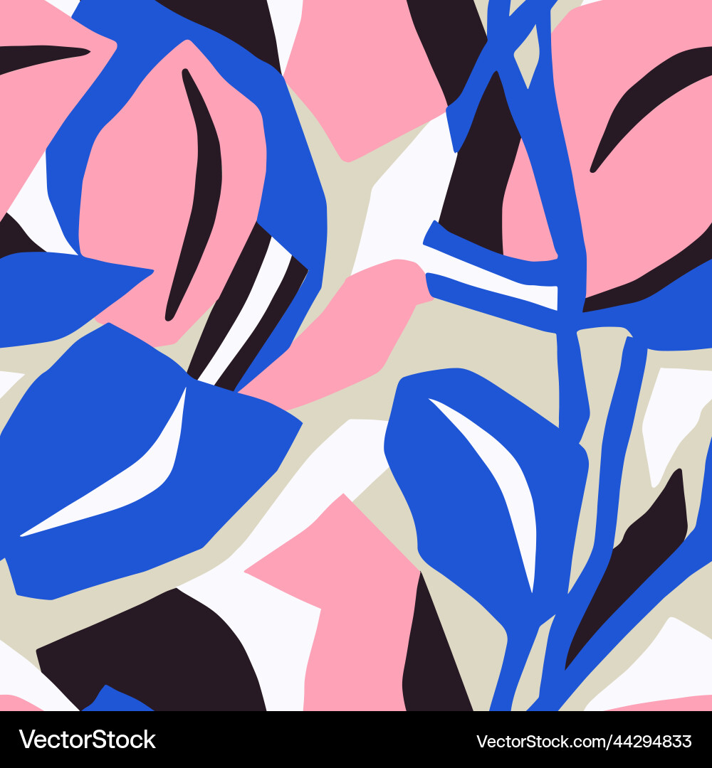Abstract leaf seamless repeat pattern Abstract leaf seamless repeat pattern vector image