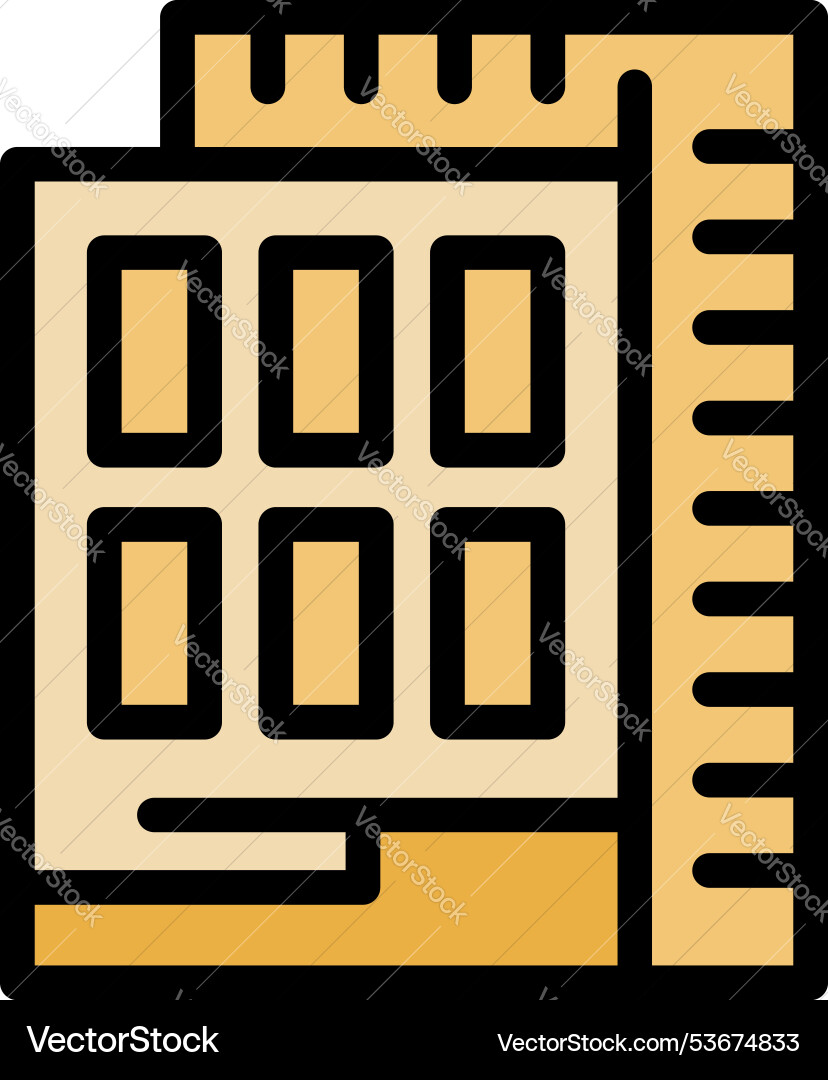 Architect designing a building with ruler Architect designing a building with ruler vector image