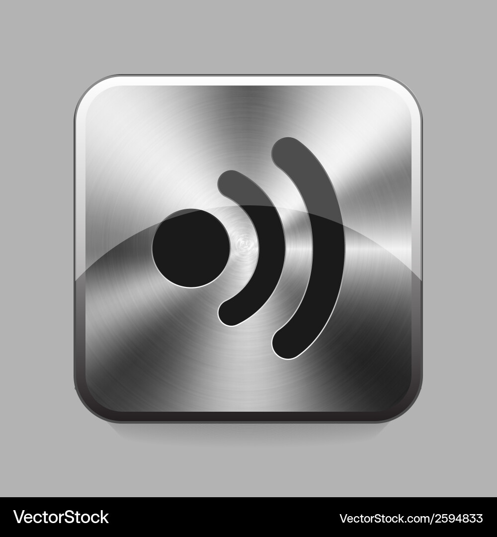 Chrome button Vector Image