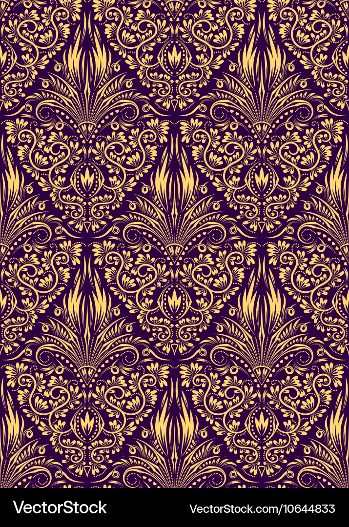 Damask seamless pattern repeating background Vector Image