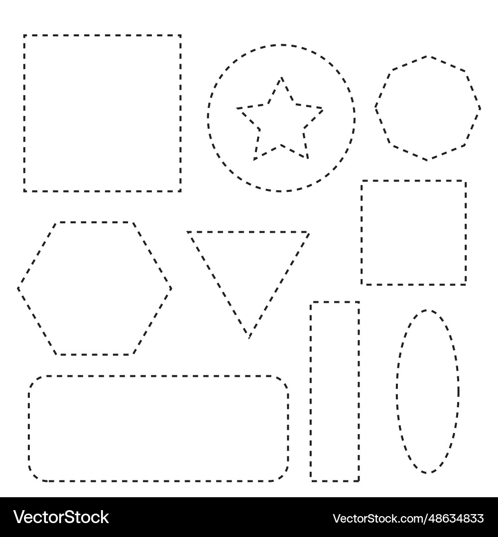 Dashed line shape form vector image
