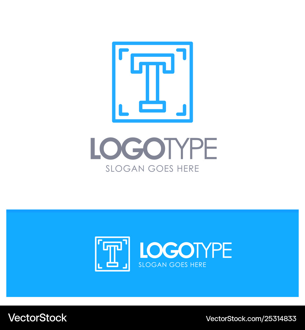 Designer font path program text blue outline logo Designer font path program text blue outline logo vector image