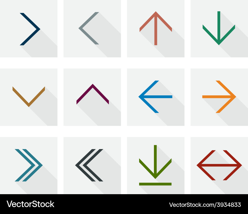 Flat Arrow Icons - Simple Arrows vector image