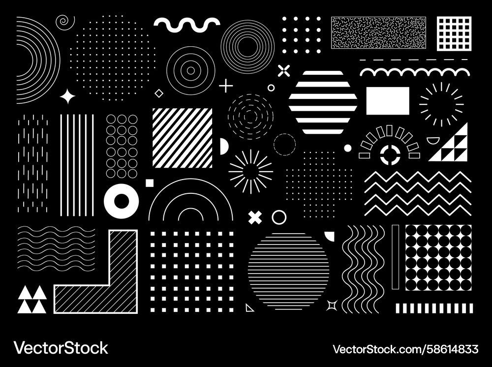 Geometric Shapes & Patterns Collection Vector Image