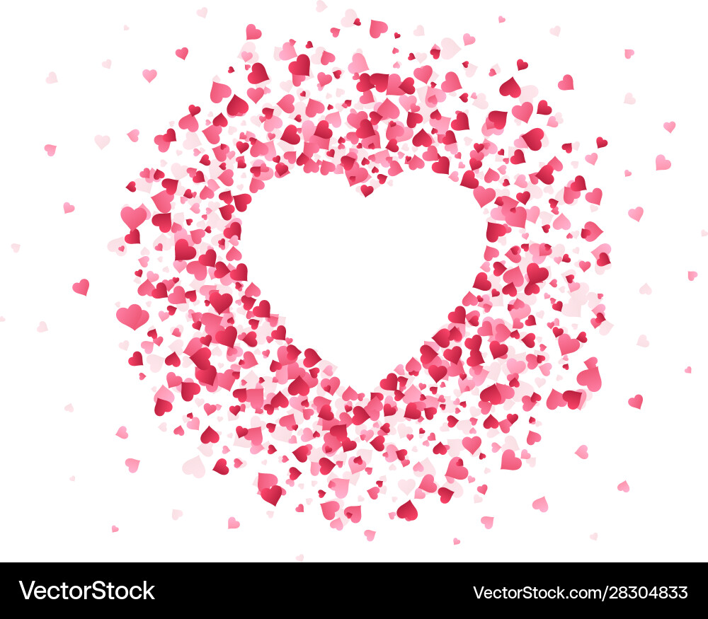Heart shaped confetti happy valentines day lovely Heart shaped confetti happy valentines day lovely vector image