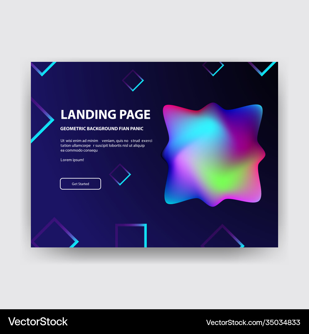 Landing page template with gradient modern webpage Vector Image