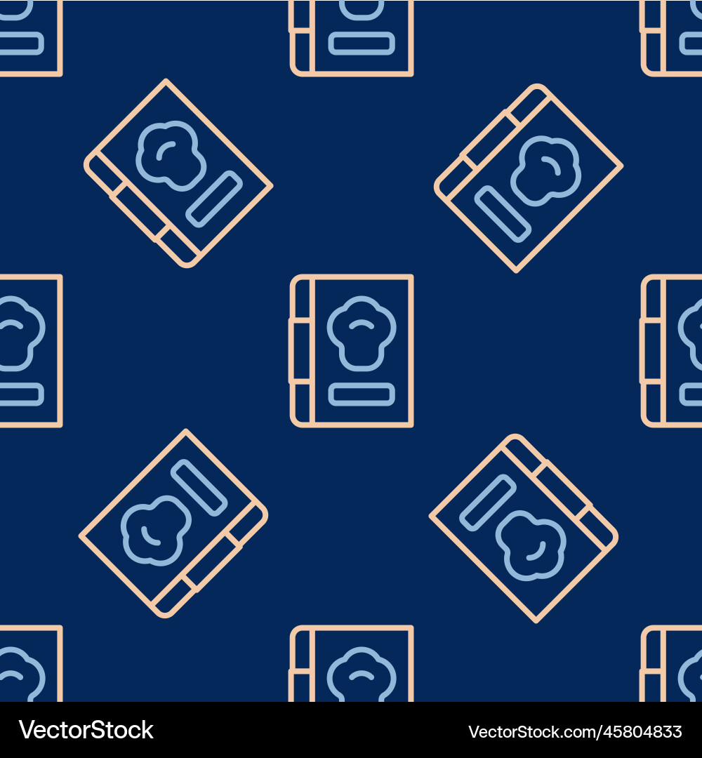 Line cookbook icon isolated seamless pattern Line cookbook icon isolated seamless pattern vector image