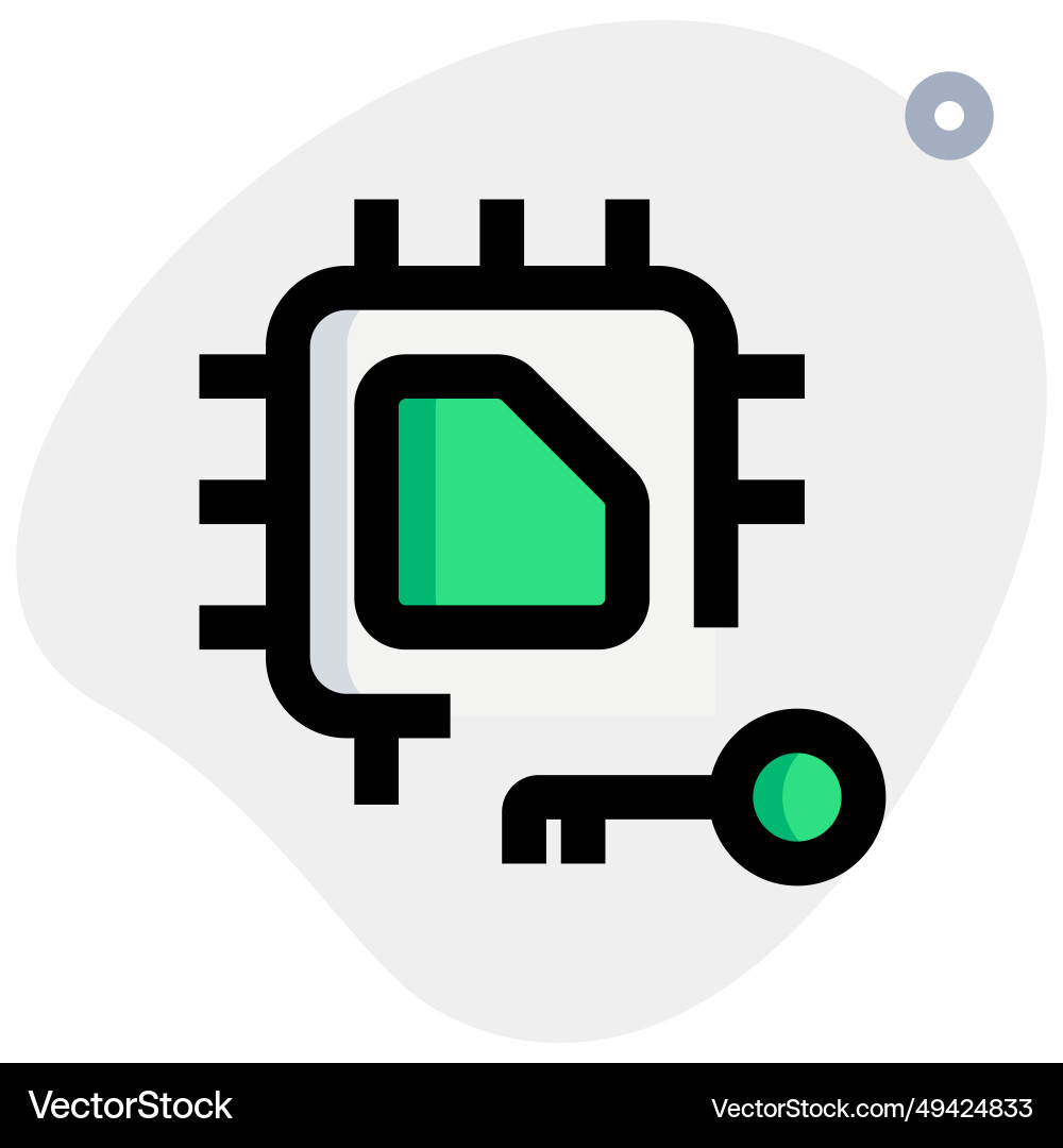 Microchip with lock feature for encryption vector image