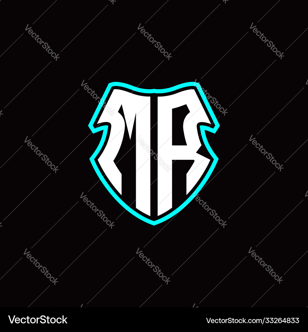 Mr initial logo design with a shield shape Mr initial logo design with a shield shape vector image
