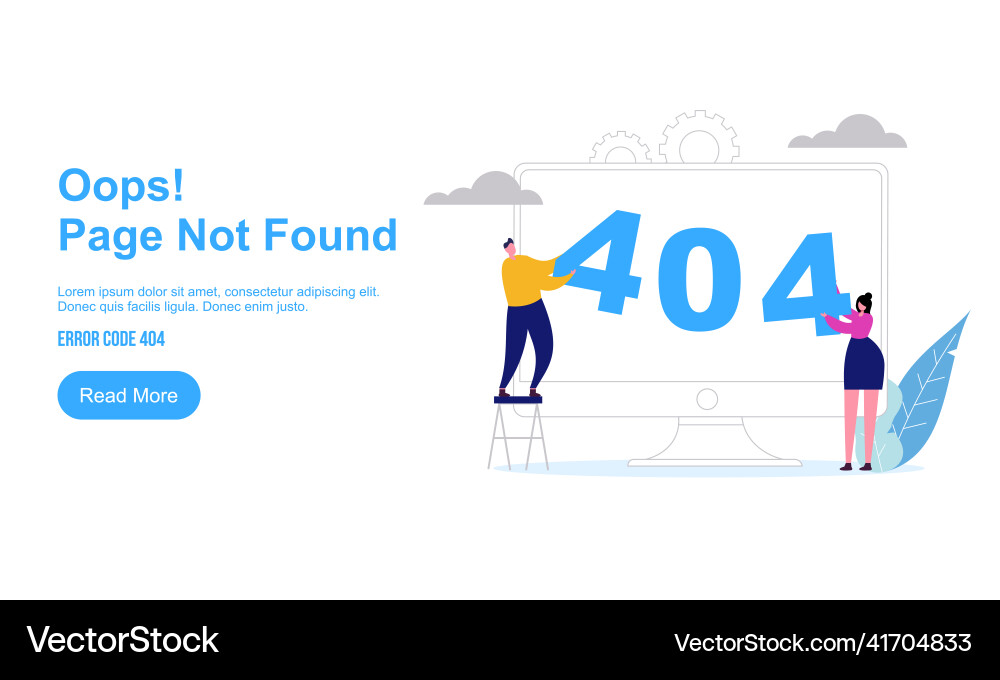 Page not found metaphor error 404 creative vector image