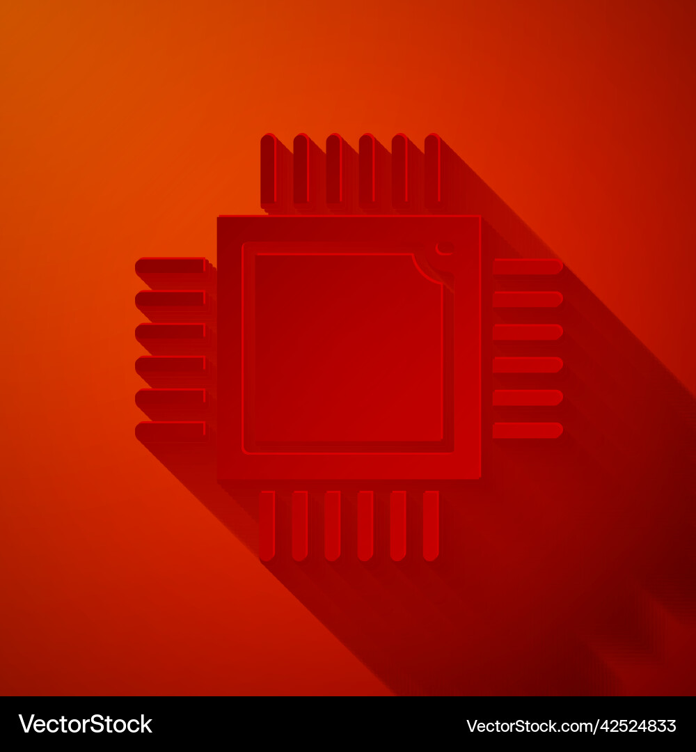 Paper cut computer processor with microcircuits Paper cut computer processor with microcircuits vector image