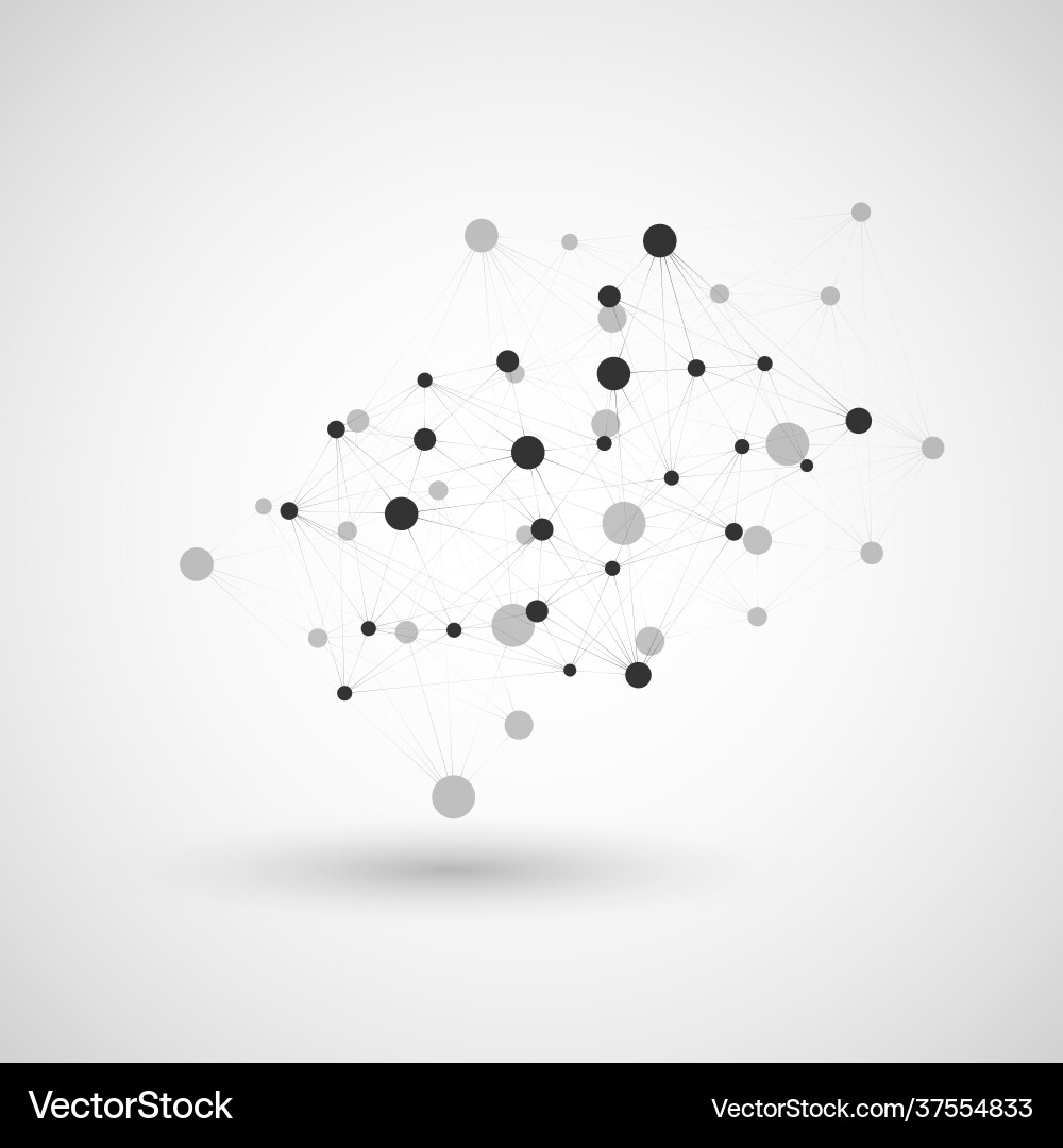 Polygonal web lines connection network digital Polygonal web lines connection network digital vector image