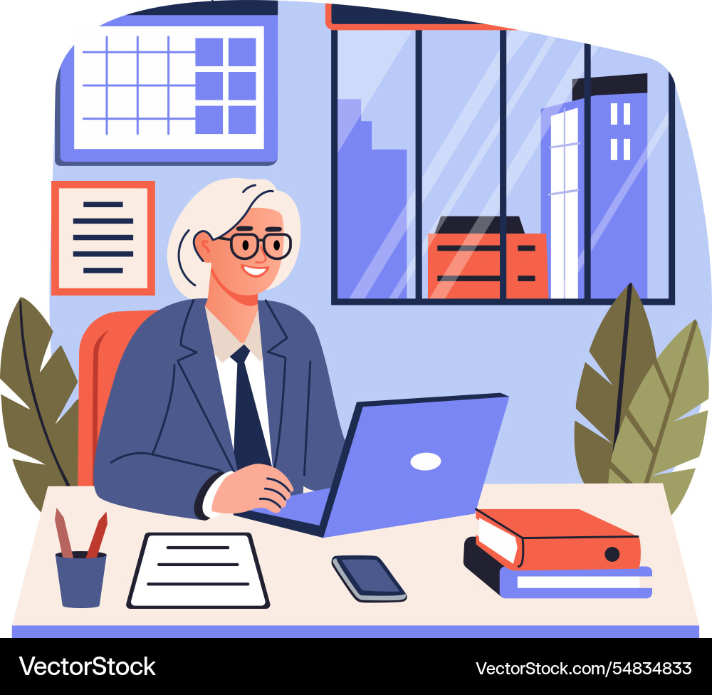 Project scheduling flat style vector image
