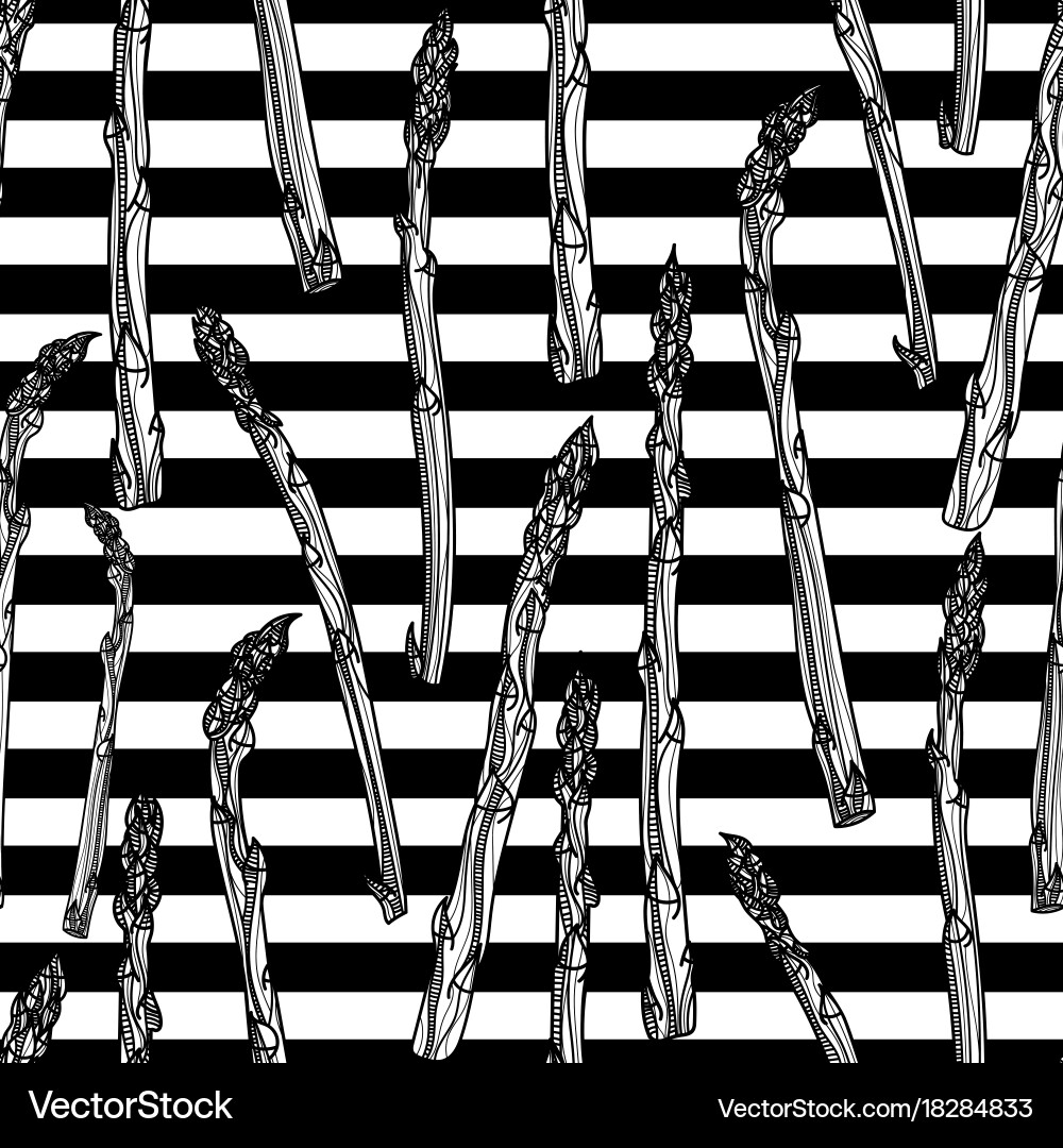 Seamless pattern with asparagus vector image