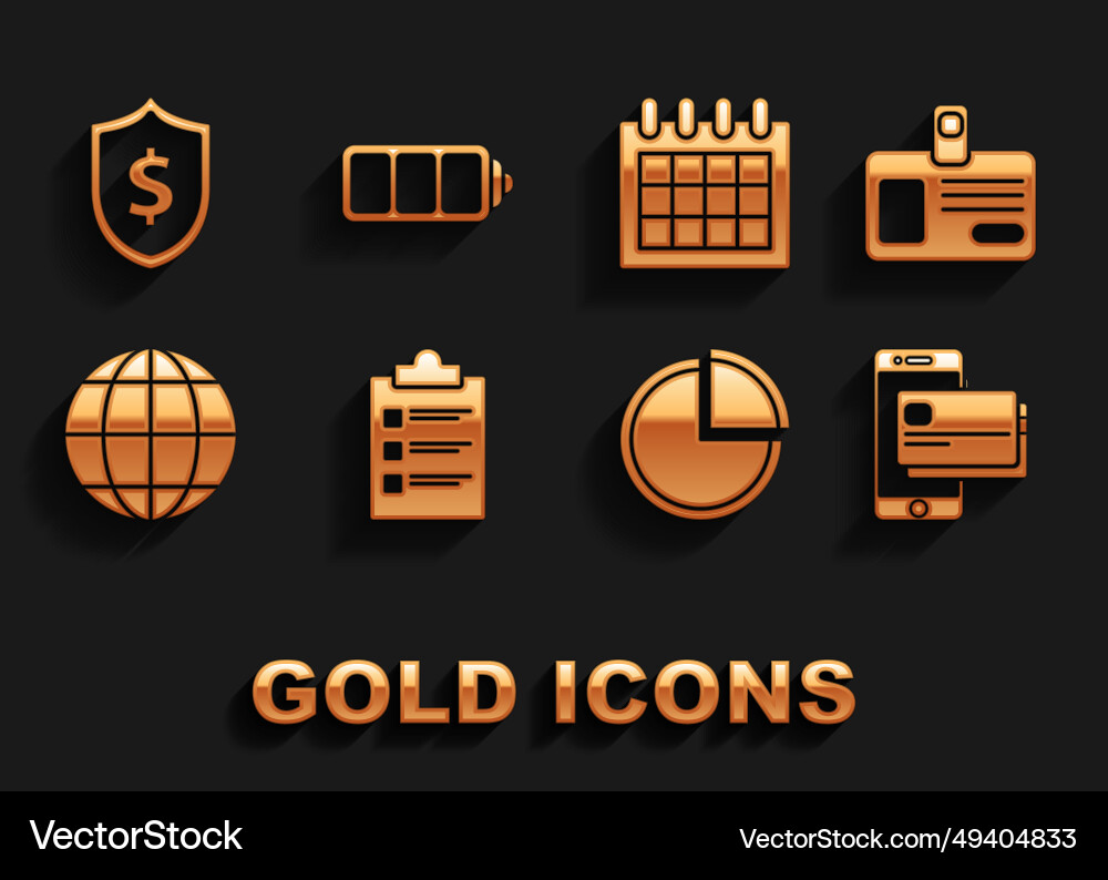 Set clipboard with checklist identification badge vector image