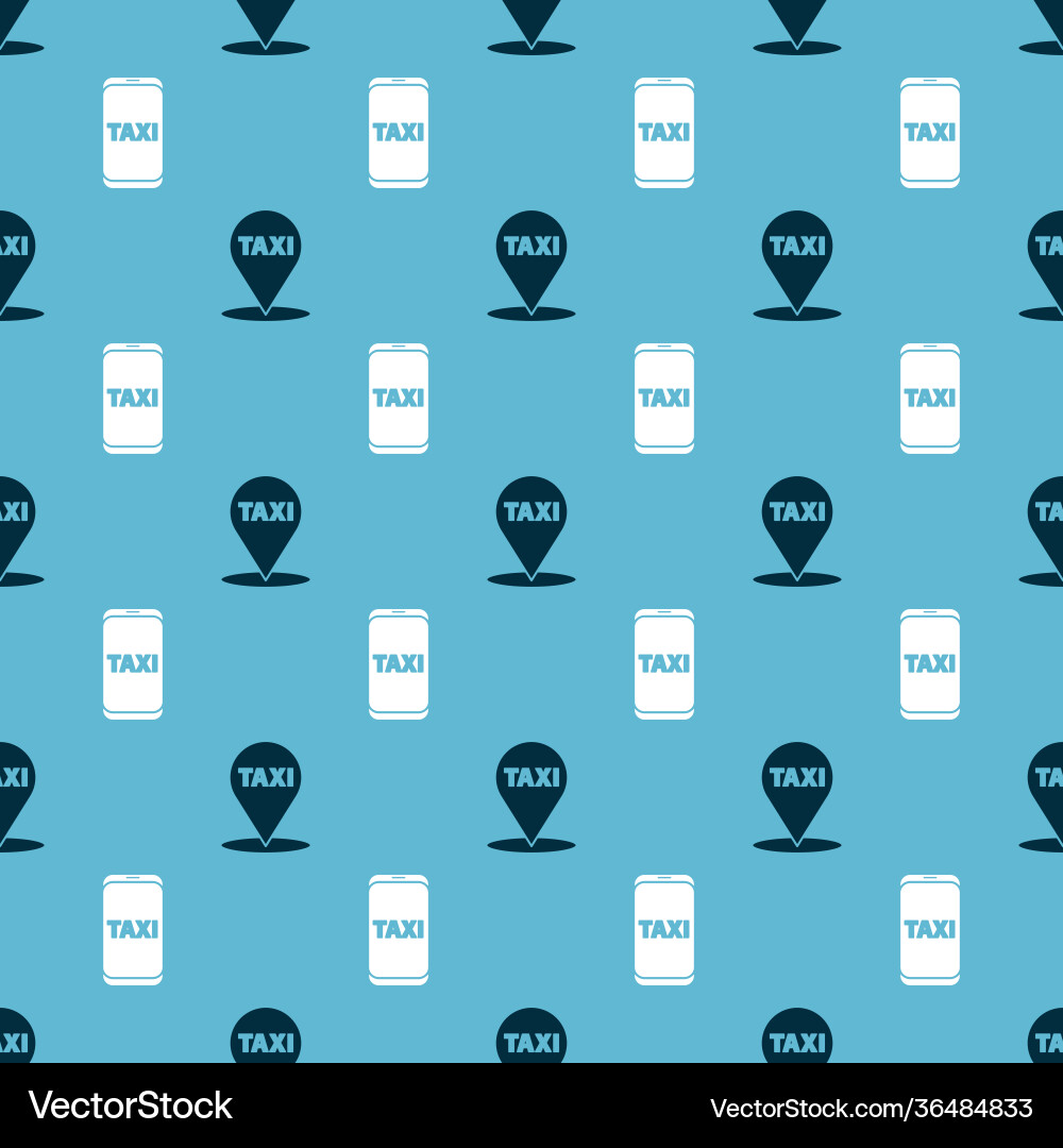 Set map pointer with taxi and call telephone Vector Image