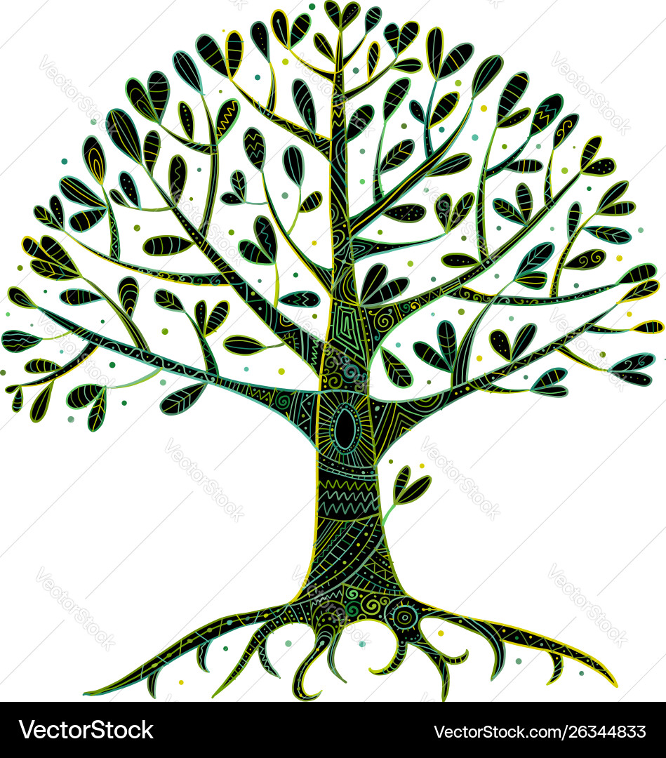 Tree with roots for your design Tree with roots for your design vector image