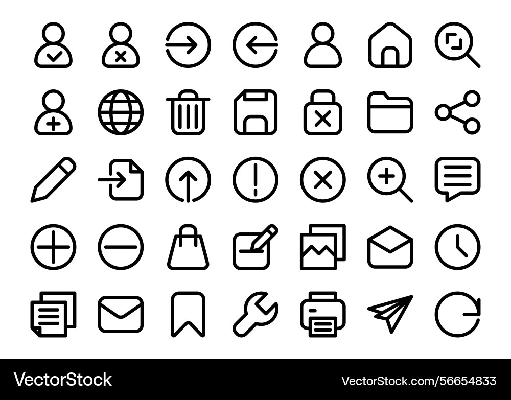 User interface outline color icons set User interface outline color icons set vector image