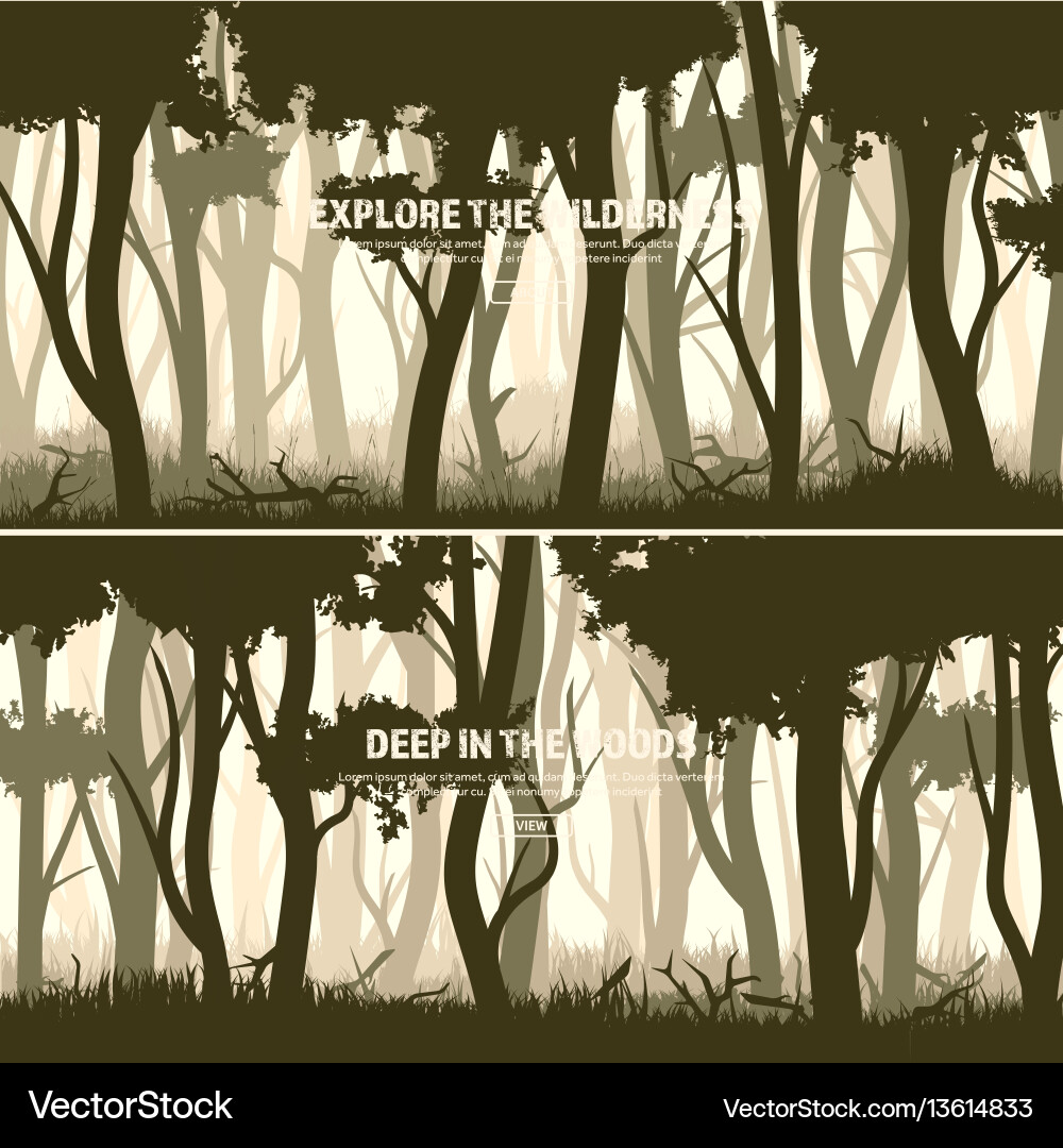 Wild Pine Forest Landscape Royalty Free Vector Image