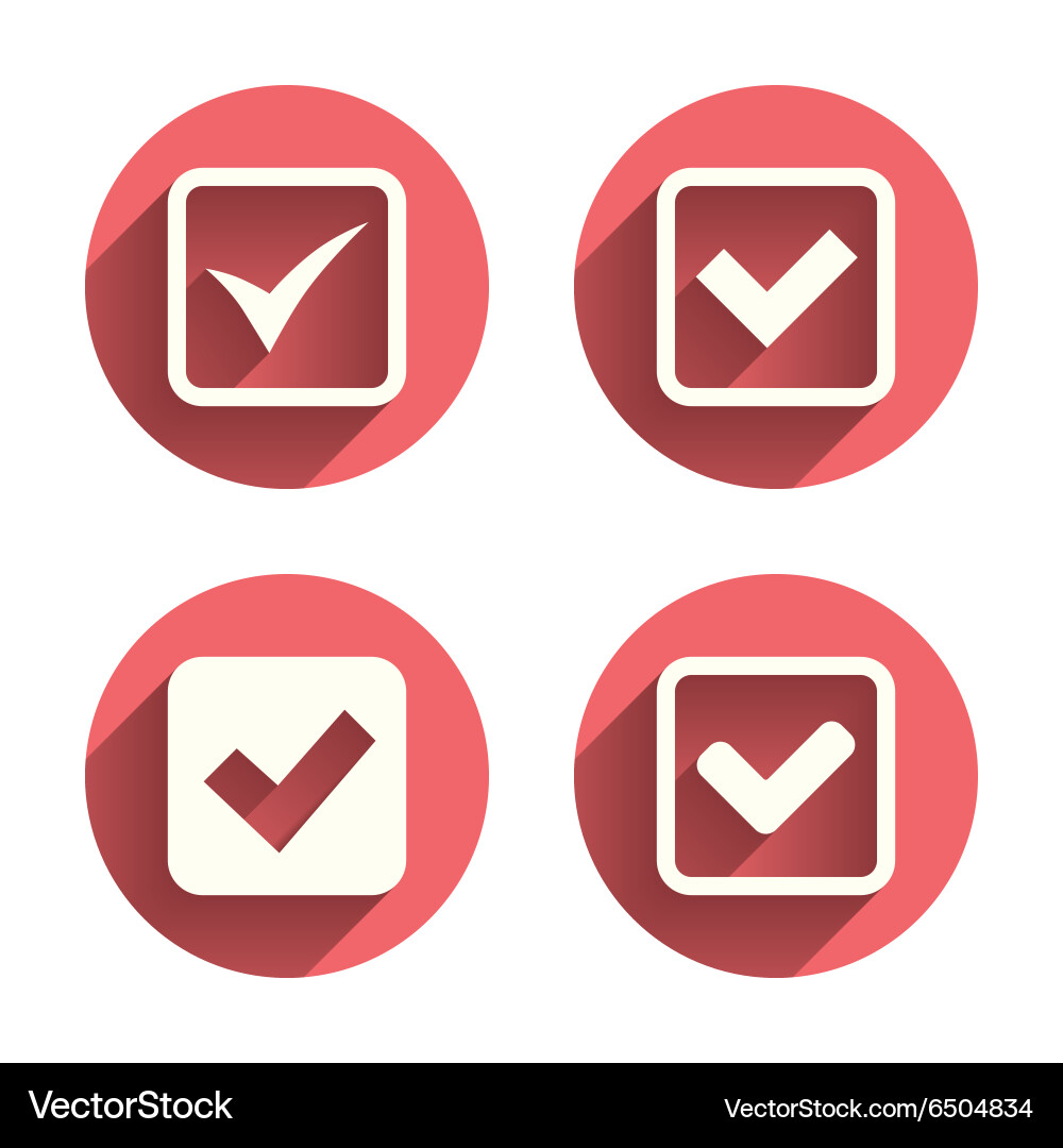 Check signs checkbox confirm icons Vector Image