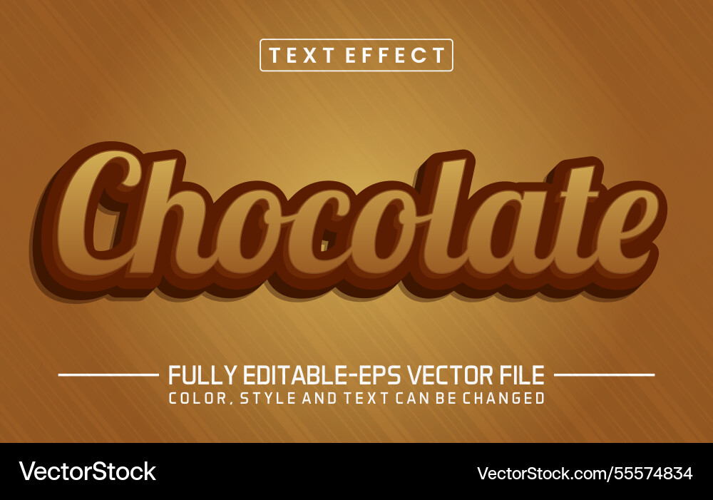 Chocolate font text effect editable Chocolate font text effect editable vector image
