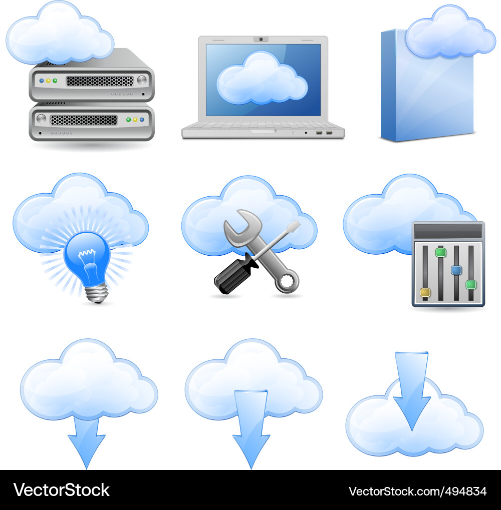Cloud Computing Icons vector image