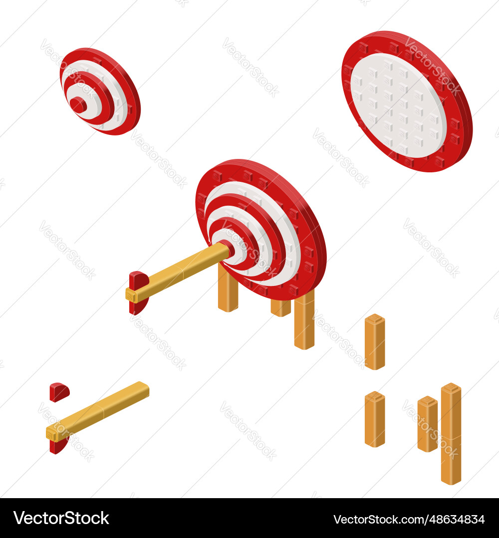 Concept with an arrow piercing a target Concept with an arrow piercing a target vector image